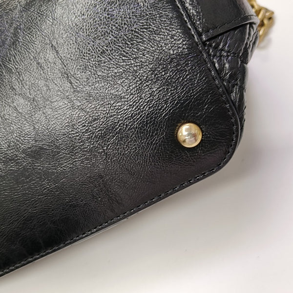 Quilted Calfskin Shoulder Bag Black