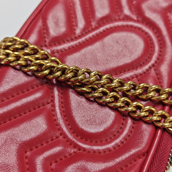 GG Marmont Mini Quilted Calfskin Red
