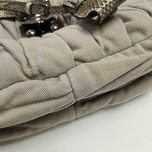 Quilted Fabric Shoulder Bag Gray