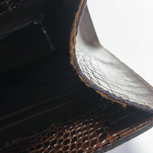 Calfskin Top Handle Bag Brown