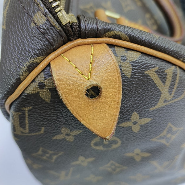 SPEEDY 30 Monogram Coated Canvas Brown