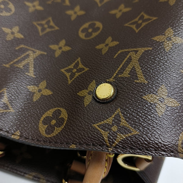 MONTAIGNE MM Monogram Coated Canvas Brown