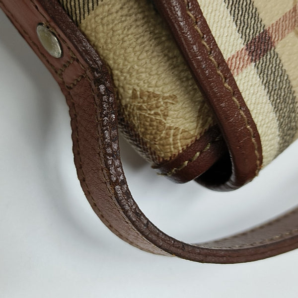 Coated Canvas Crossbody Bag Beige