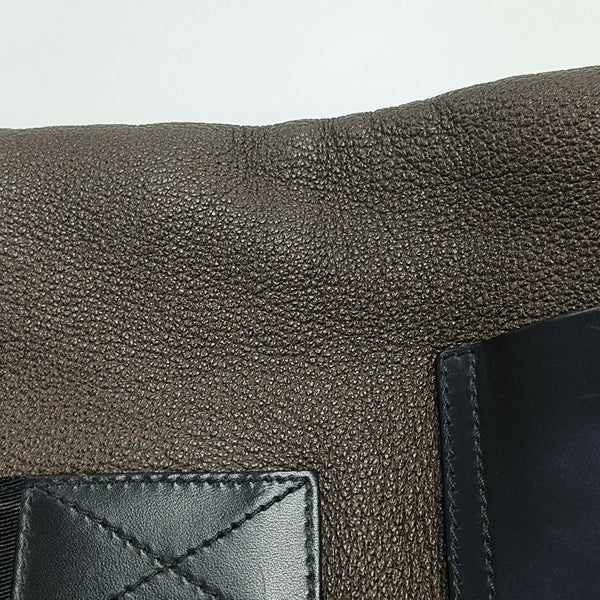 Calfskin Top Handle Bag Brown