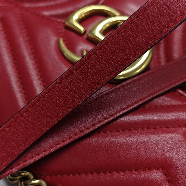 GG Marmont Small Quilted Calfskin Red