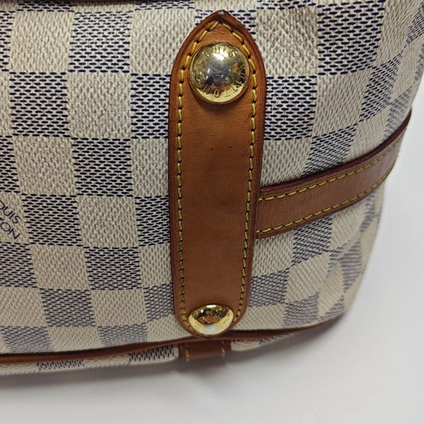 STRESA Damier Azur Coated Canvas White