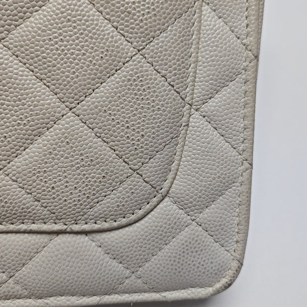 WOC Quilted Grained Calfskin White
