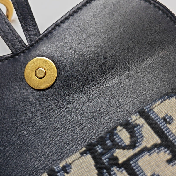 Saddle Mini Oblique Canvas Blue