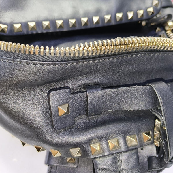 Rockstud Calfskin Black