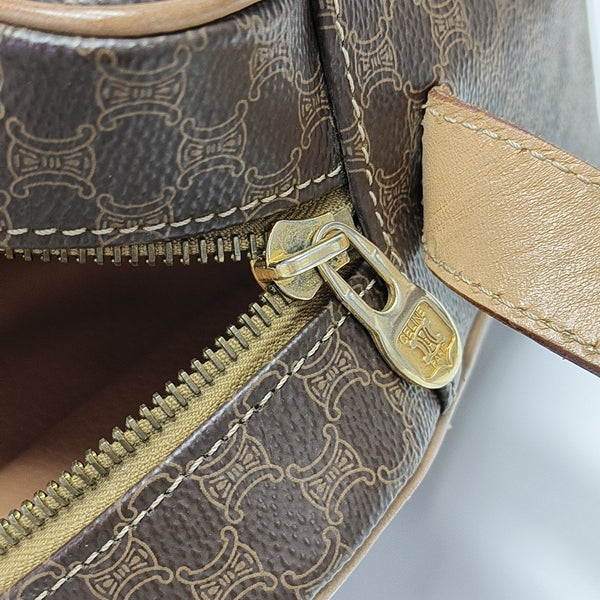 Coated Canvas Shoulder Bag Brown