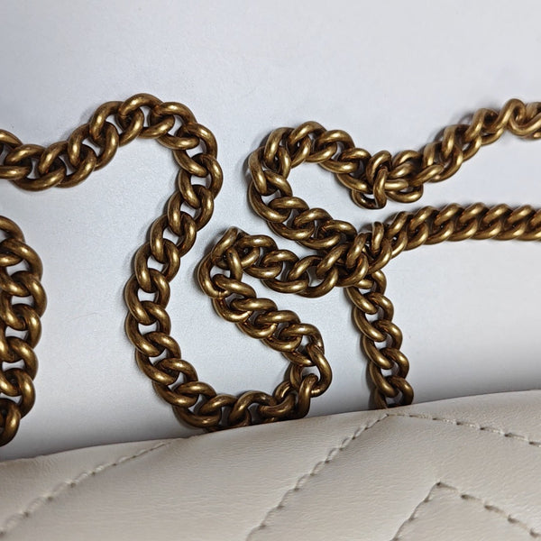 GG Marmont Mini Quilted Calfskin White