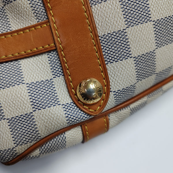 STRESA PM Damier Azur Coated Canvas White