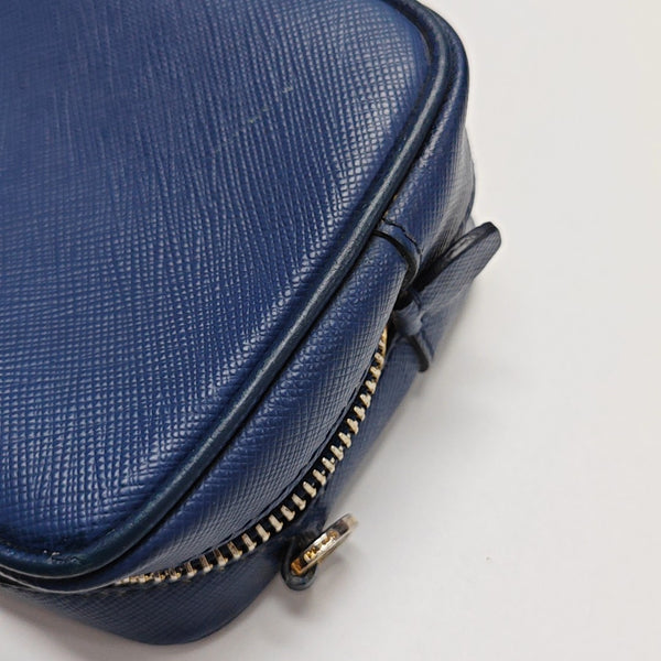 Saffiano Calfskin Shoulder Bag Blue