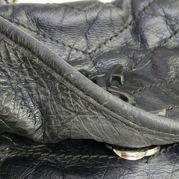 NIKI Medium Chevron Calfskin Black