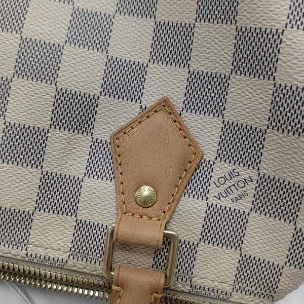 SPEEDY 25 Damier Azur Coated Canvas White