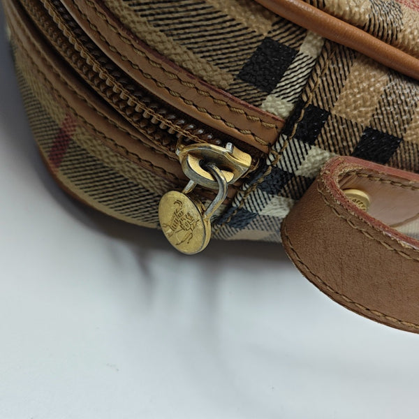 Coated Canvas Shoulder Bag Beige