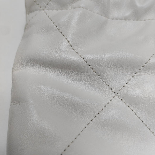 CHANEL 22 Mini Quilted Calfskin White
