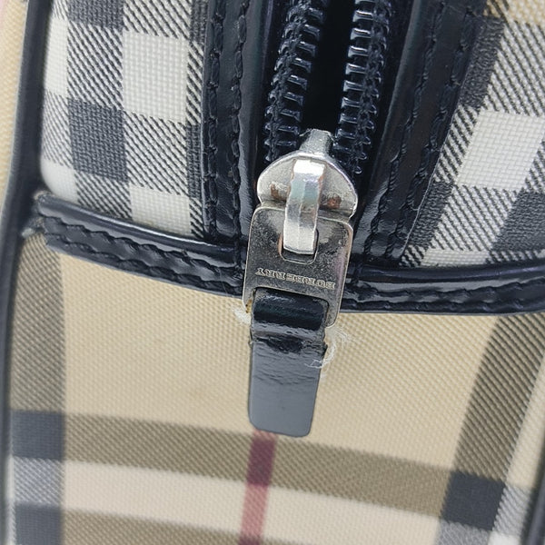 Coated Canvas Top Handle Bag Beige