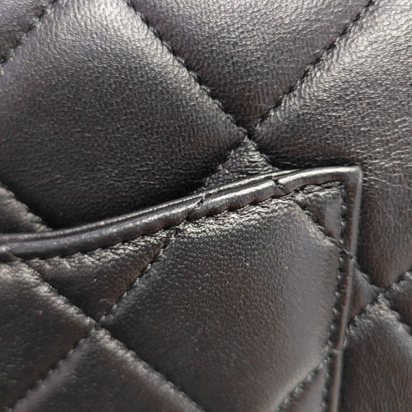 Quilted Lambskin Shoulder Bag Black