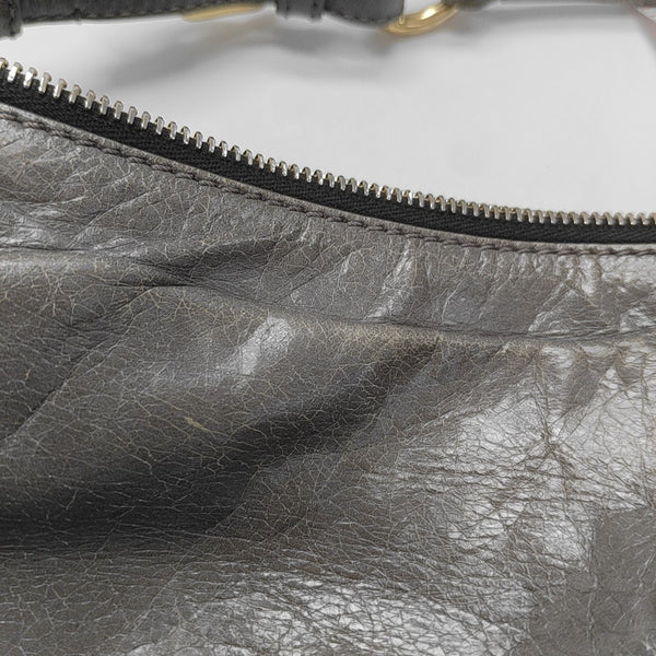 Calfskin Top Handle Bag Gray
