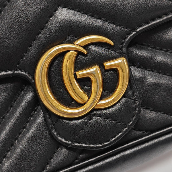 GG Marmont Mini Quilted Calfskin Black