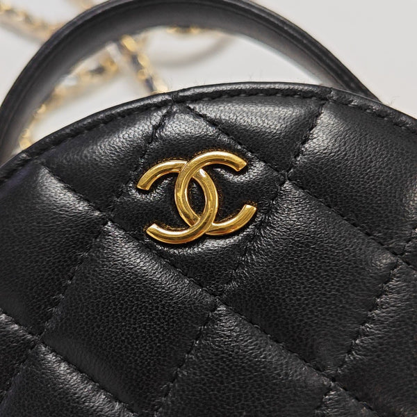 Quilted Lambskin Shoulder Bag Black