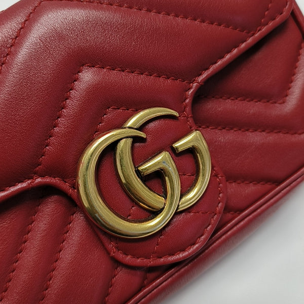 GG Marmont Mini Quilted Calfskin Red