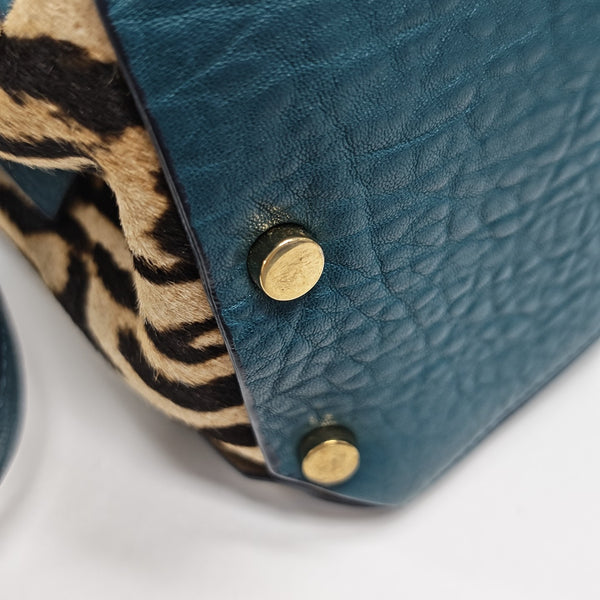 Calfskin Shoulder Bag Blue