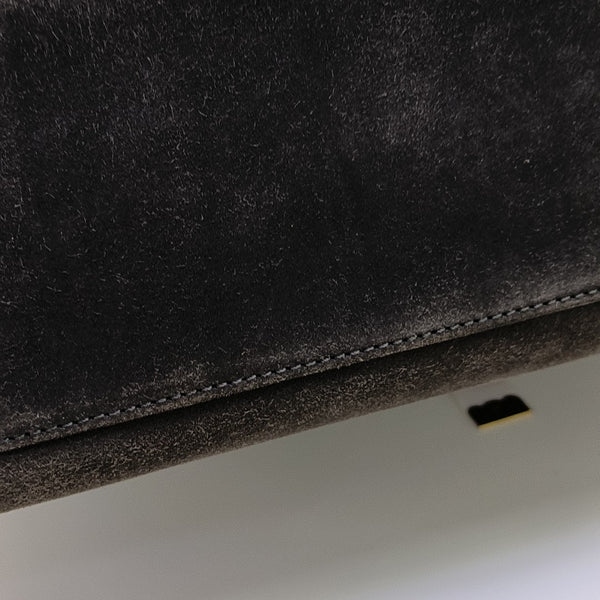 Suede Top Handle Bag Brown