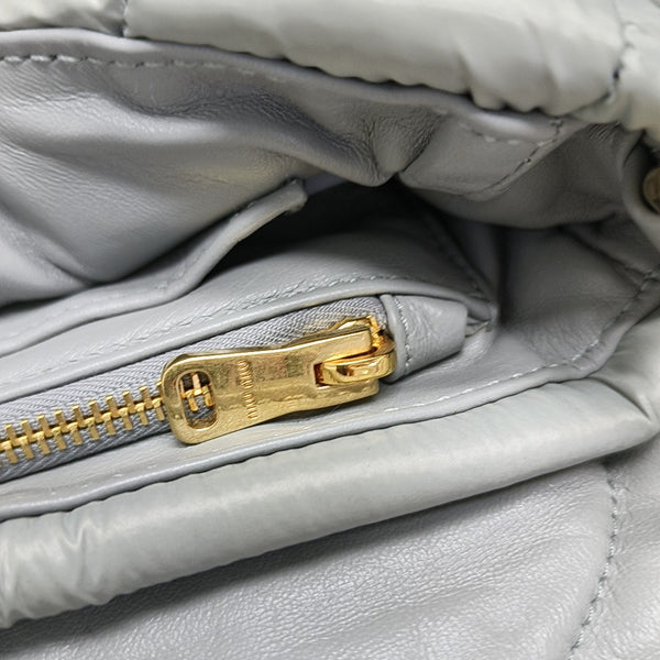 Quilted Nylon Crossbody Bag Gray