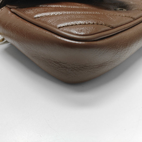 GG Marmont Mini Quilted Calfskin Brown