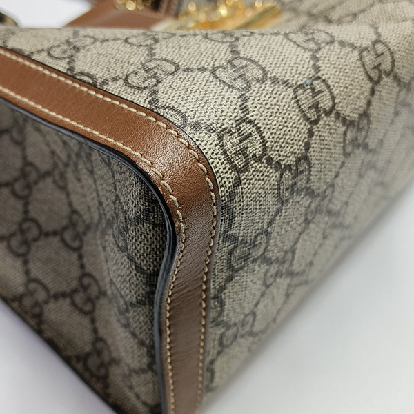 Padlock Small Monogram Coated Canvas Beige