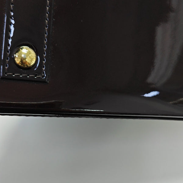 ALMA BB Monogram Patent Leather Brown