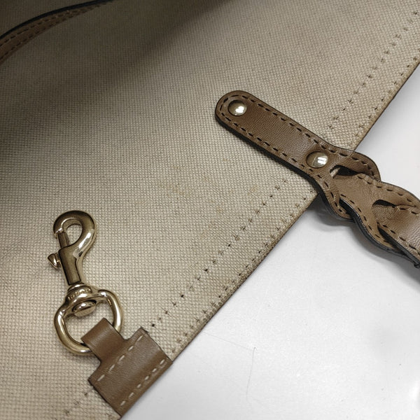 Monogram Canvas Tote Bag Beige