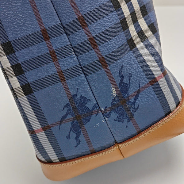 Coated Canvas Shoulder Bag Blue