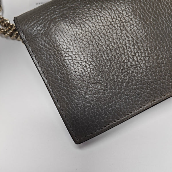 Interlocking G Small Calfskin Gray