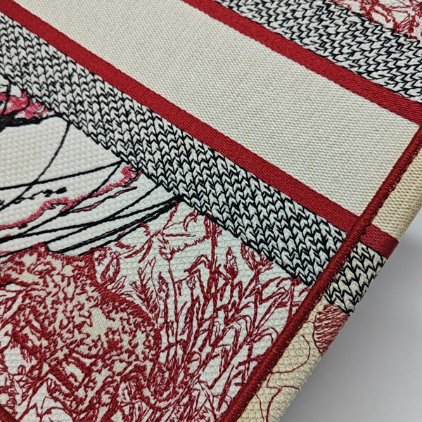 Book Tote Medium Fabric Red
