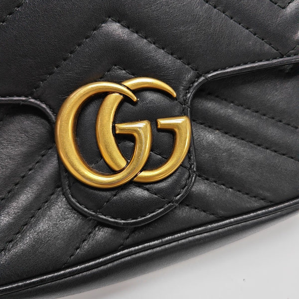 GG Marmont Mini Quilted Calfskin Black