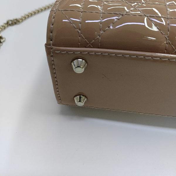 Lady Dior Mini Cannage Patent Leather Pink