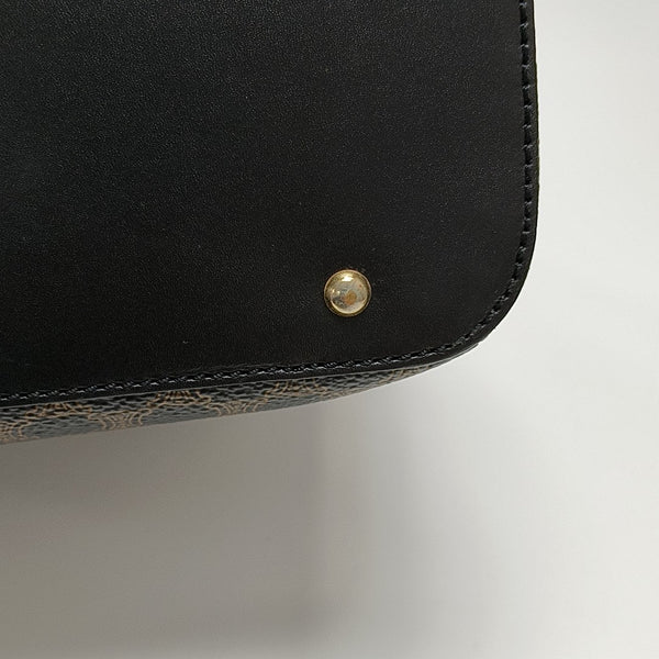 Coated Canvas Top Handle Bag Black