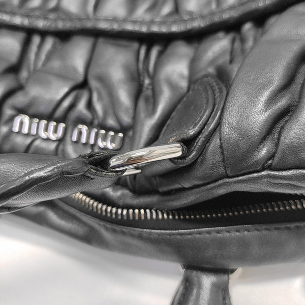Quilted Lambskin Shoulder Bag Black