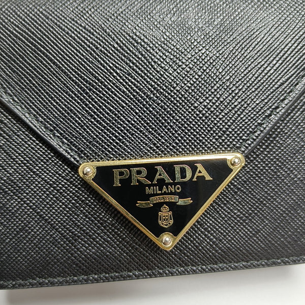 Fold Wallet Saffiano Calfskin Black