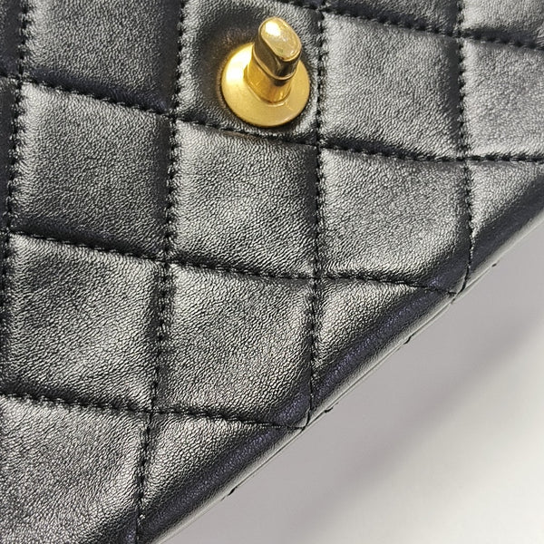 Quilted Lambskin Shoulder Bag Small Black