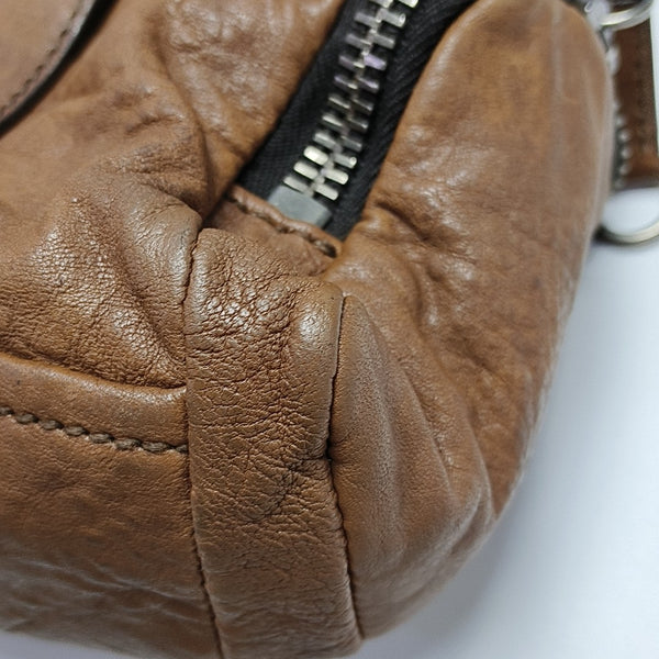 Lambskin Shoulder Bag Brown