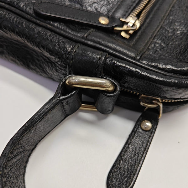 Monogram Calfskin Shoulder Bag Black