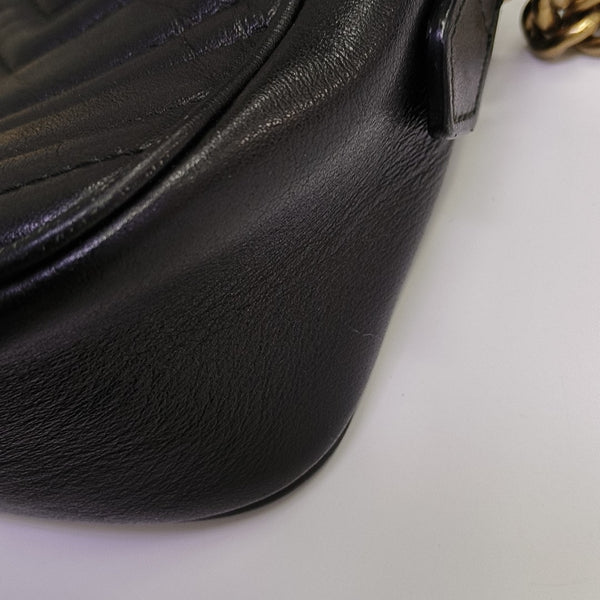 GG Marmont Small Quilted Calfskin Black