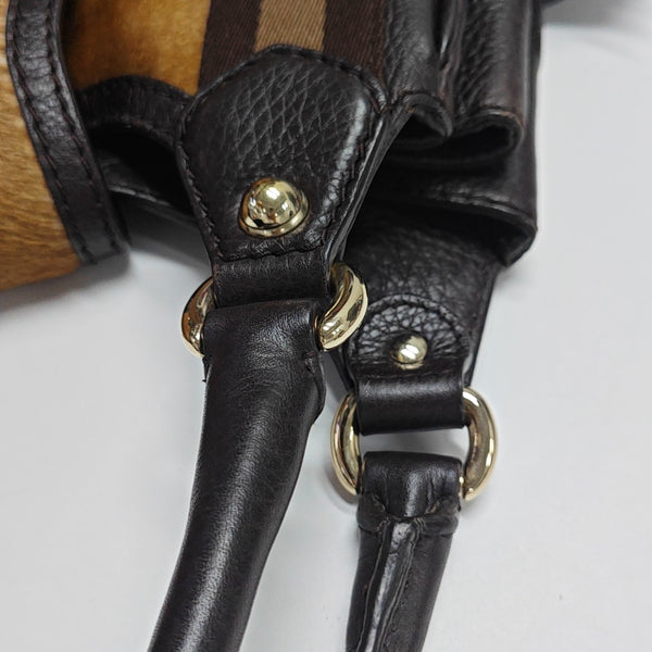Calfskin Top Handle Bag Brown
