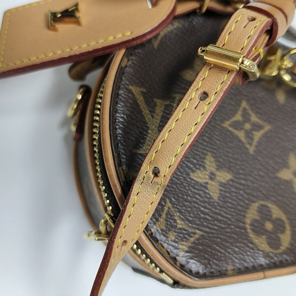 BOITE CHAPEAU Mini Monogram Coated Canvas Brown