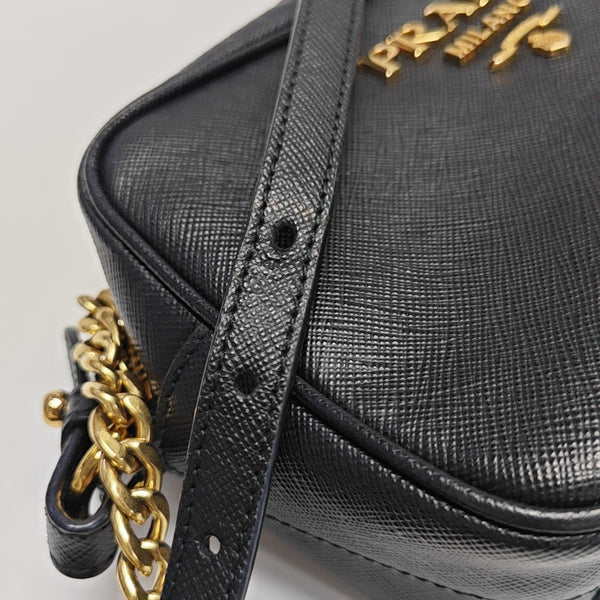 Saffiano Calfskin Shoulder Bag Black