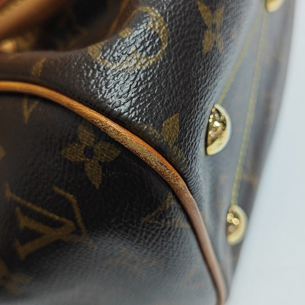 Monogram Coated Canvas Top Handle Bag Brown